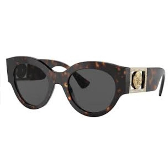 Versace Dark Grey Round Ladies Sunglasses - Picture 1 of 2